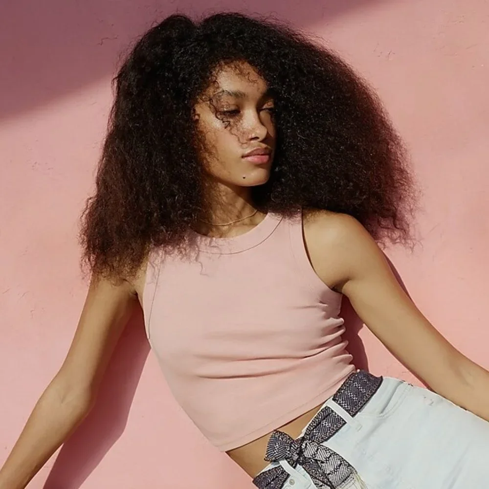 Madewell Brightside Crop Tank in Antique Coral, Size XS - Picture 2 of 5